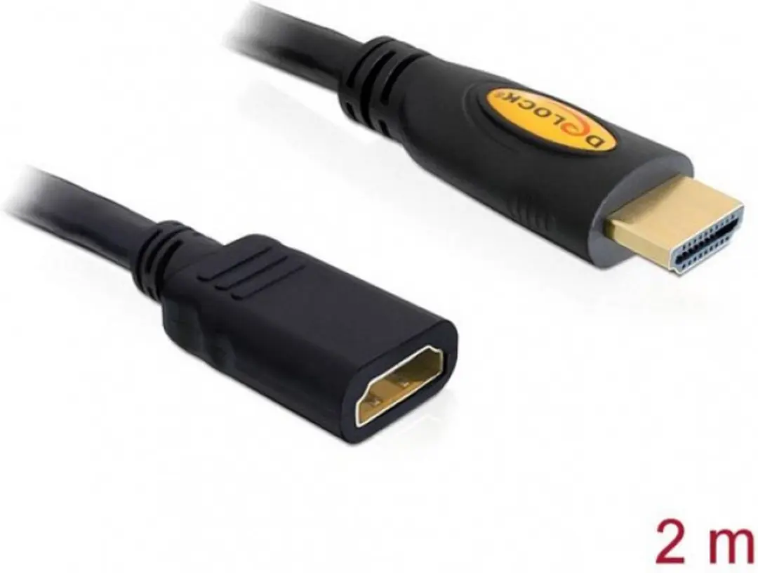 Delock HDMI Verlengkabel 2m - Zwart
