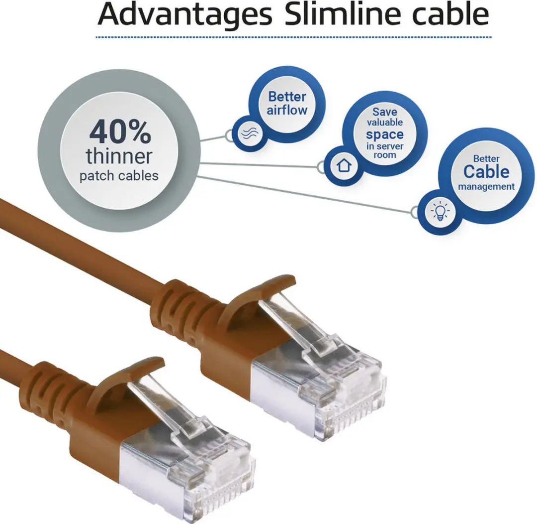 ACT Bruine LSZH U/FTP CAT6A Patchkabel 1,5m - RJ45 - afbeelding 6 van 6