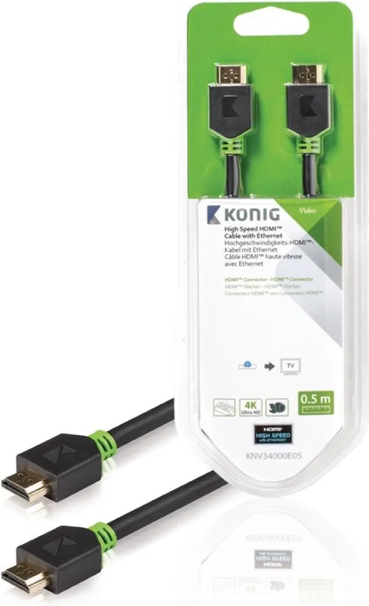 Konig High Speed HDMI Kabel met Ethernet 0,5m