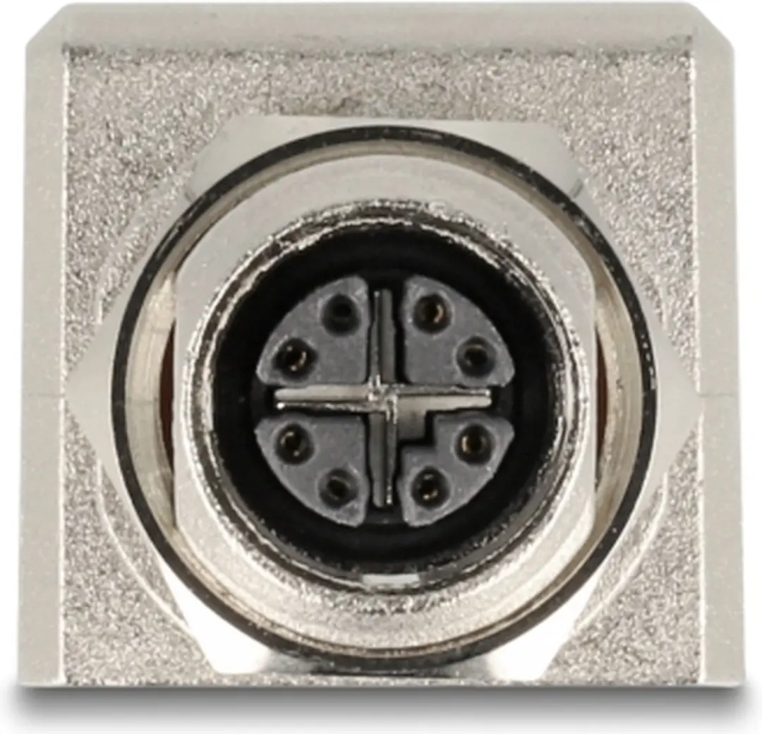 Delock M12 X-coded Adapter 60088 - RJ45 Cat.6A - 90° Zwart
