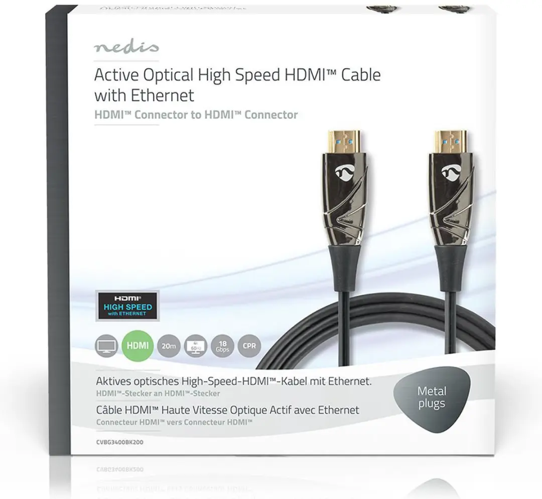 Nedis CVBG3400BK200 HDMI-Kabel 4K@60Hz 18Gbps 20m - Zwart