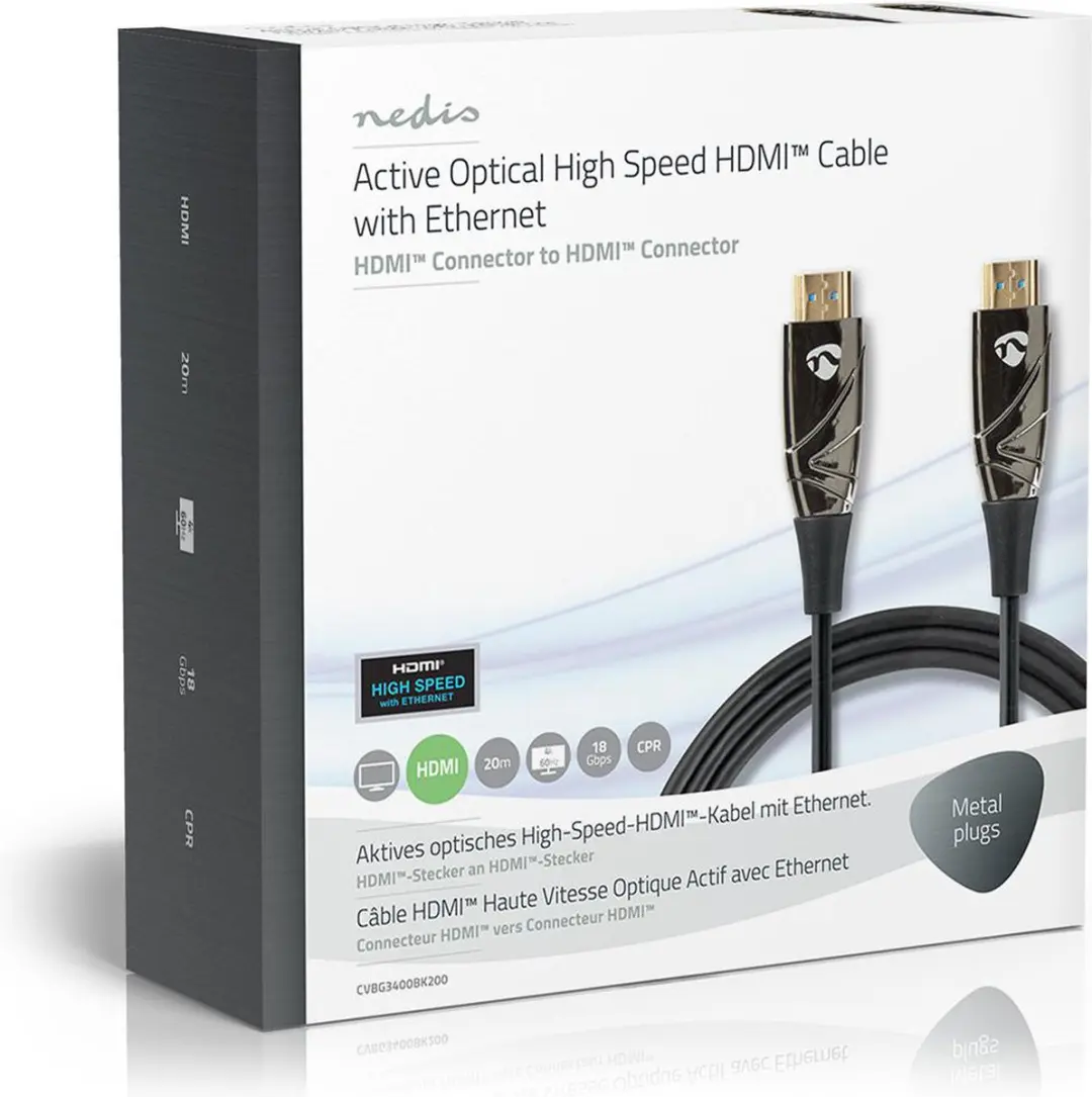 Nedis CVBG3400BK200 HDMI-Kabel 4K@60Hz 18Gbps 20m - Zwart