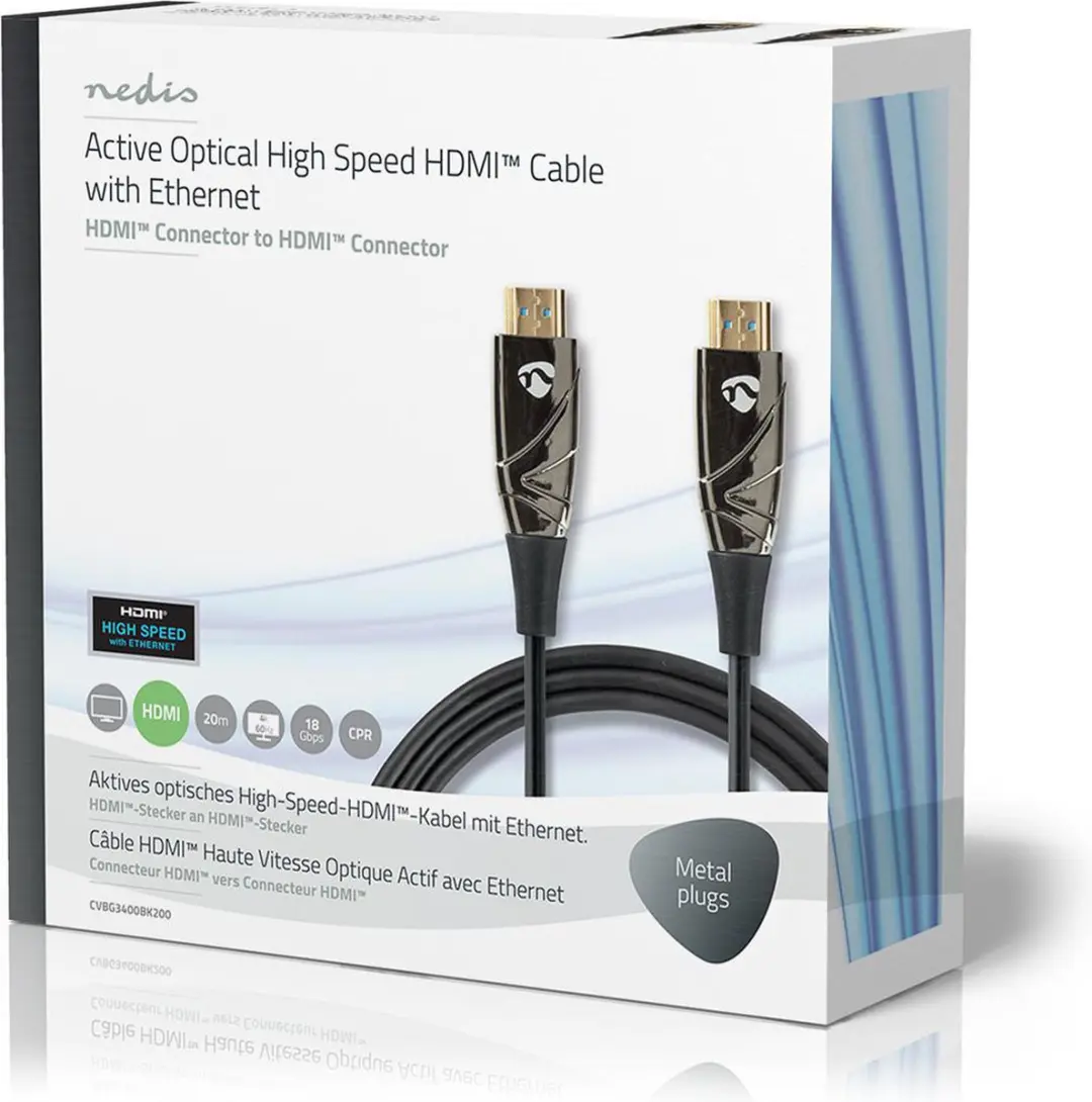 Nedis CVBG3400BK200 HDMI-Kabel 4K@60Hz 18Gbps 20m - Zwart