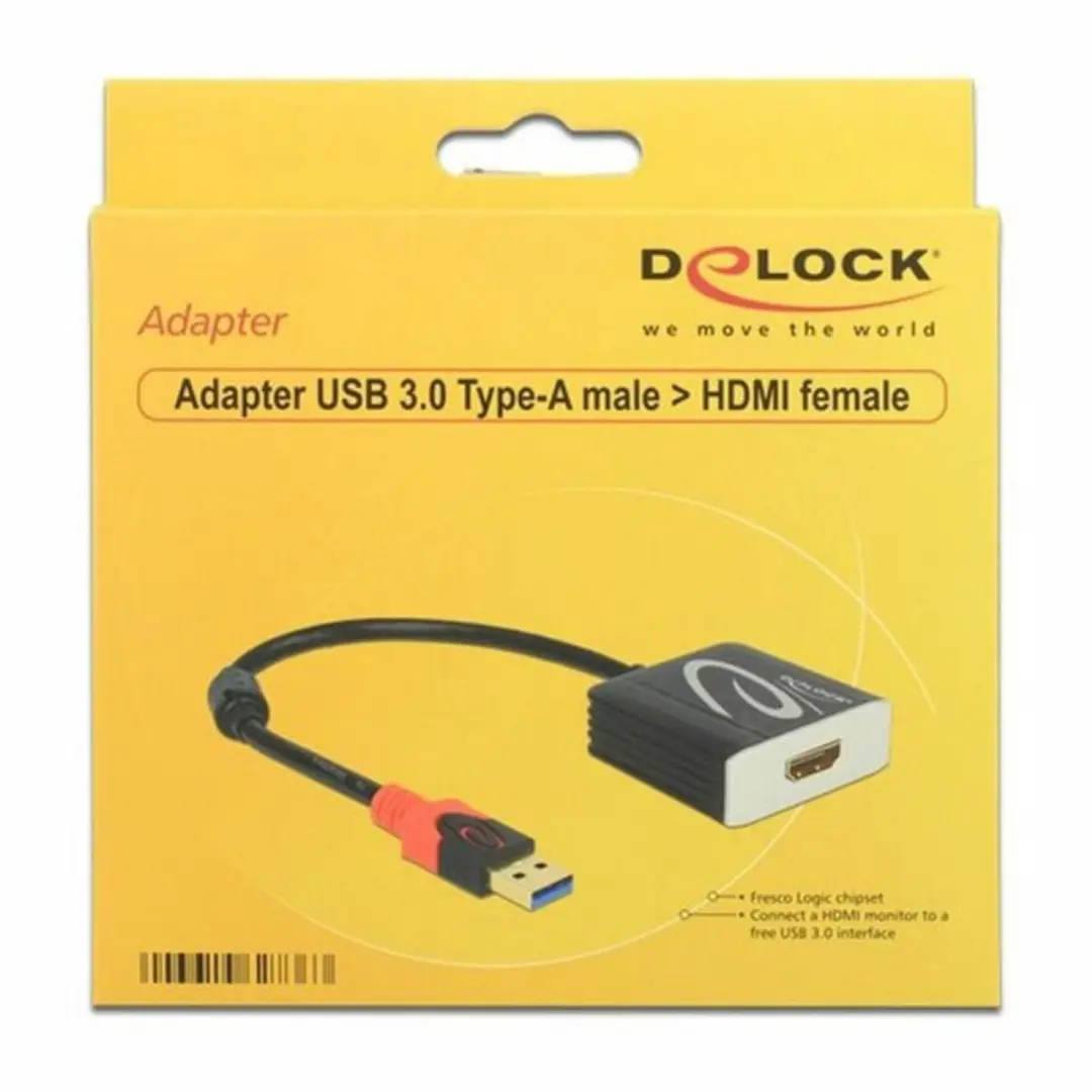 Delock USB3.0 naar HDMI Adapter 20cm - Zwart