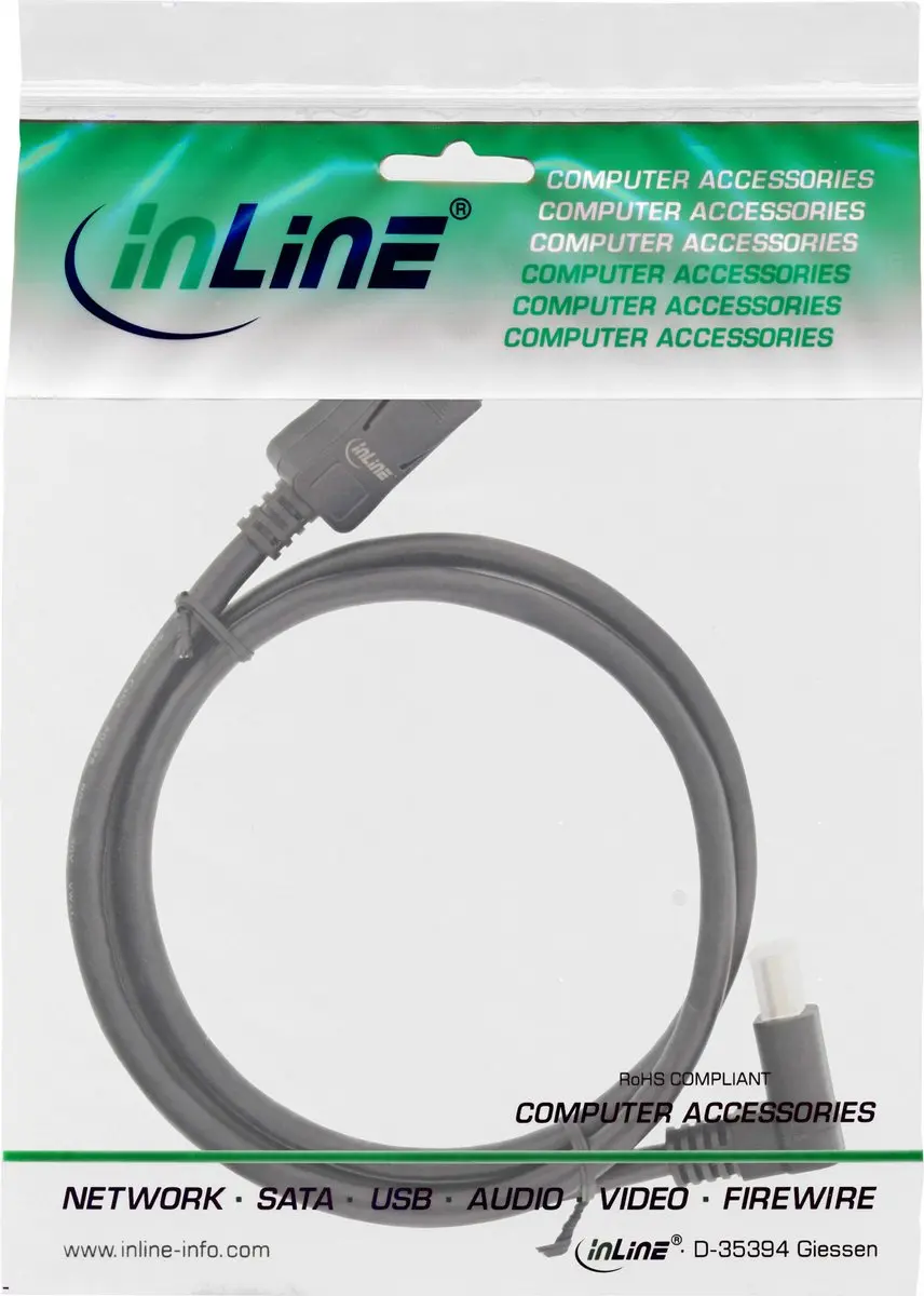 InLine DisplayPort Kabel 1.4 5K/8K 60Hz - 3m - 90° Haaks