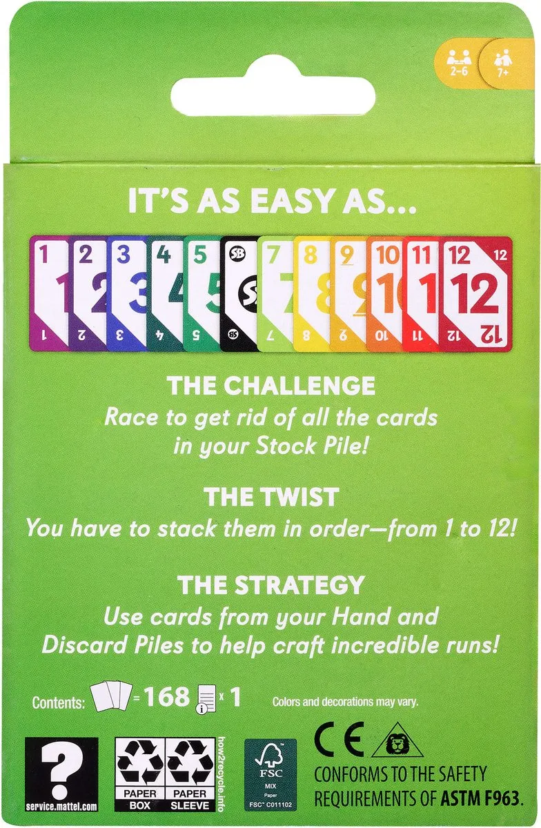 Mattel Games Skip-Bo Kaartspel - 2-6 Spelers