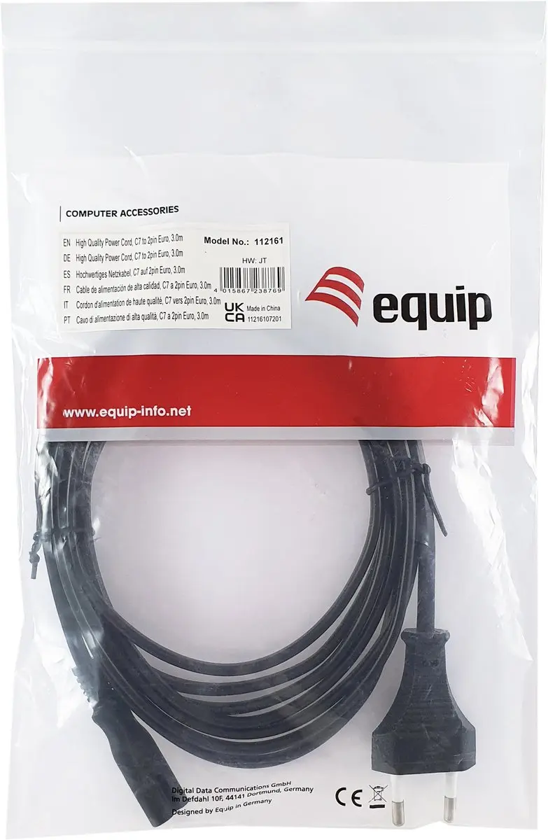 Equip 112161 Elektriciteitssnoer 3m - C7 stekker - Zwart