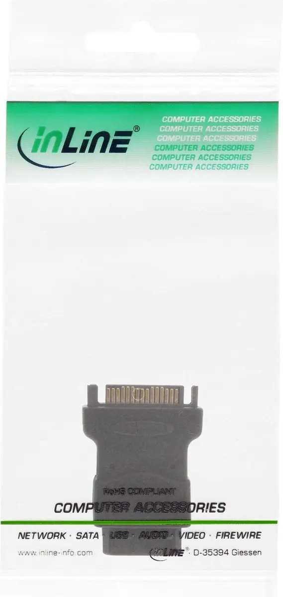 InLine SATA naar Molex Adapter - Zwart