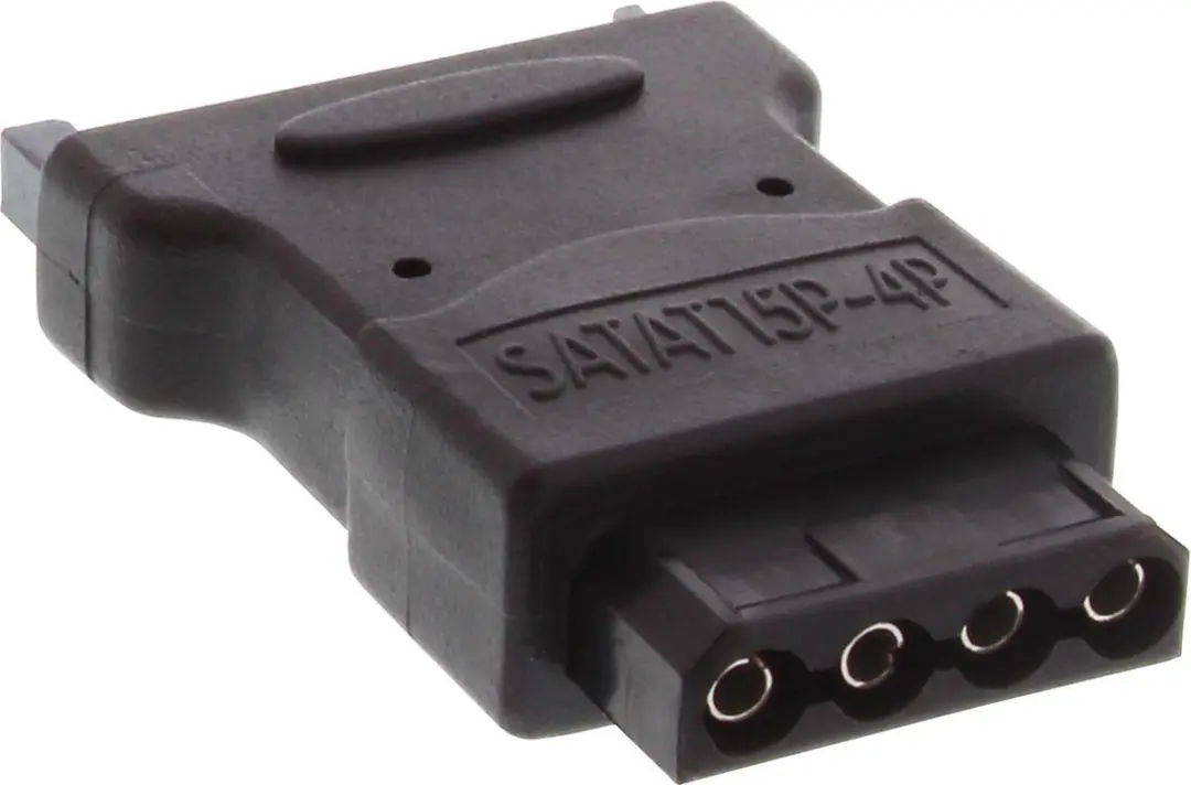 InLine SATA naar Molex Adapter - Zwart