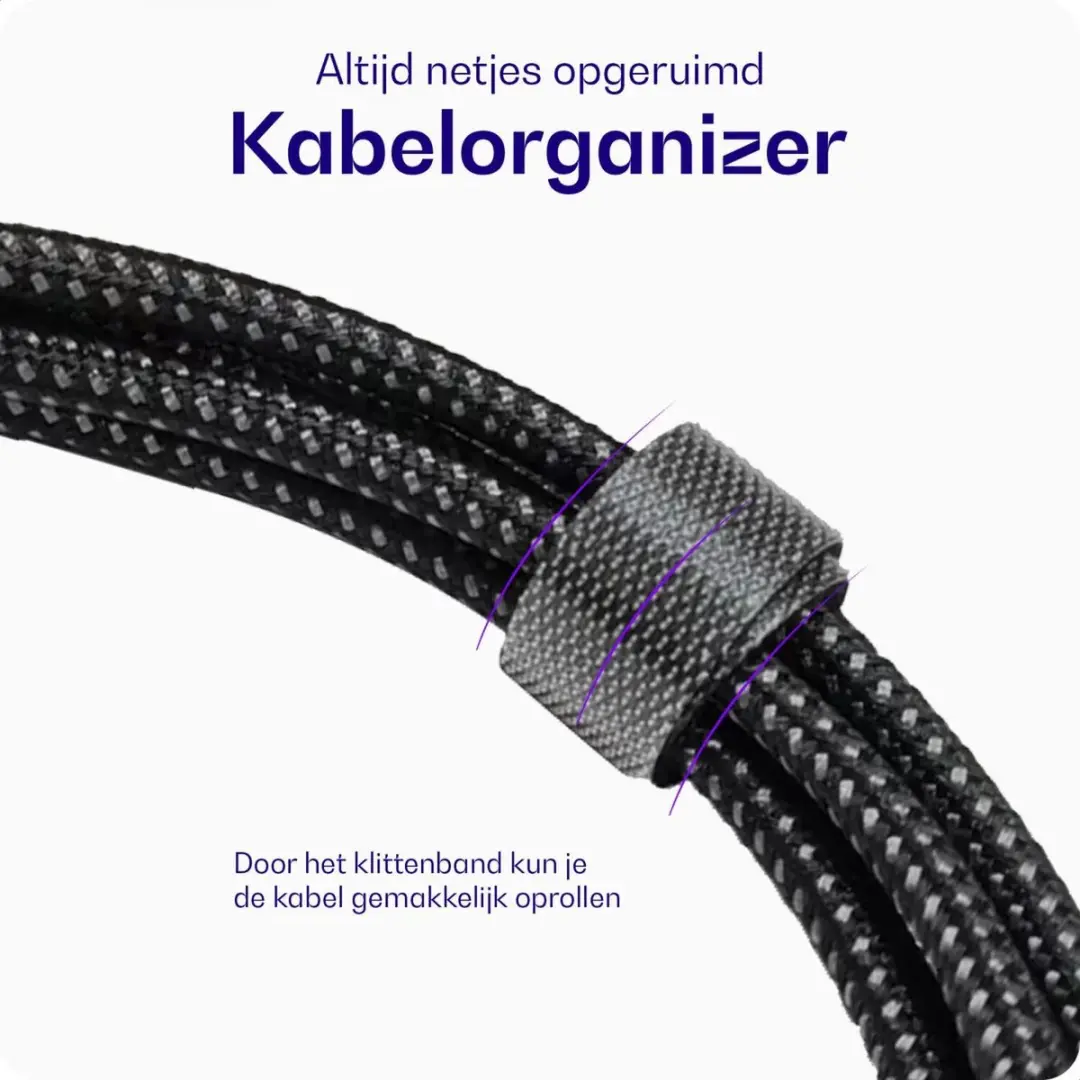 Buddi Flex USB-A naar Lightning Kabel 12W 3m - Zwart