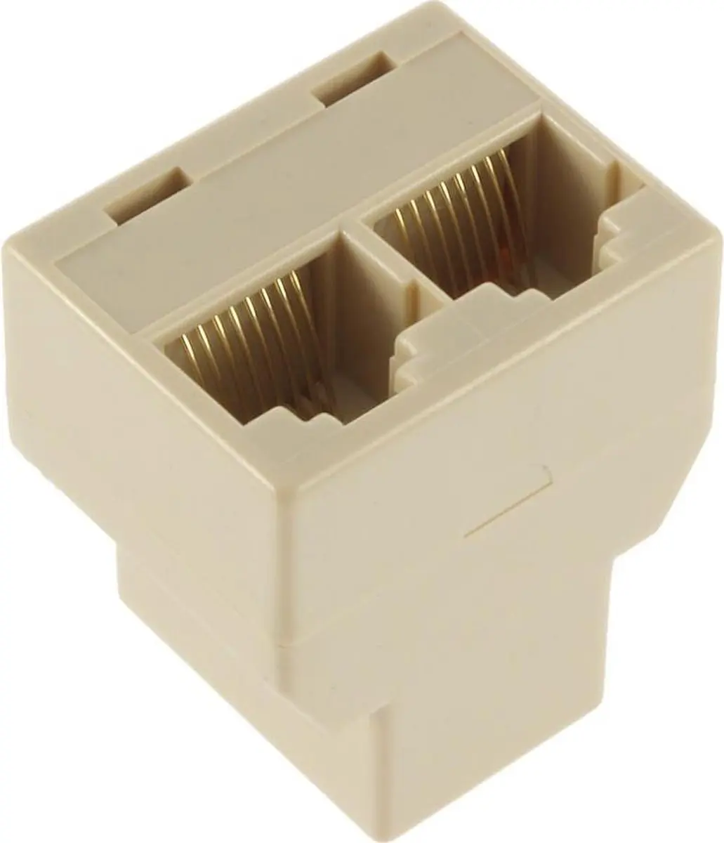 Goobay RJ45 Splitter 8719747780039 - Netwerkkabelkoppelstuk - Creme
