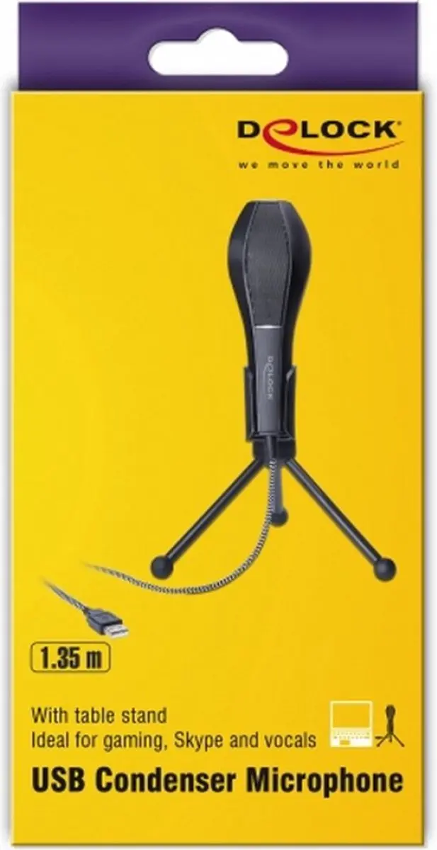 Delock REC0014272-000 USB Condensor Microfoon - Zwart