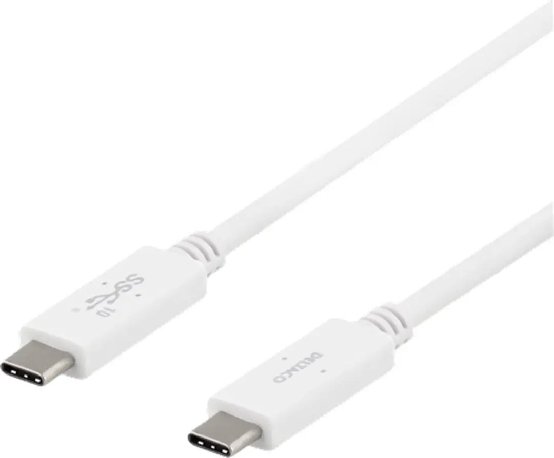 Deltaco USBC-1407M USB-C Kabel 10Gbps - 1m Wit