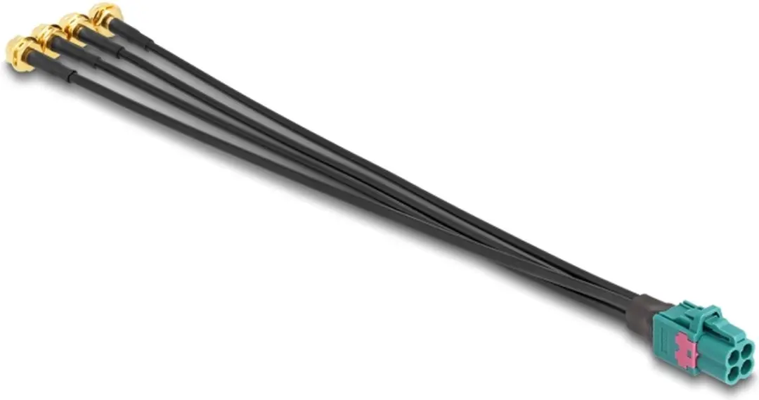 Delock Mini FAKRA Z Jack naar 4x SMA Jack - Zwart
