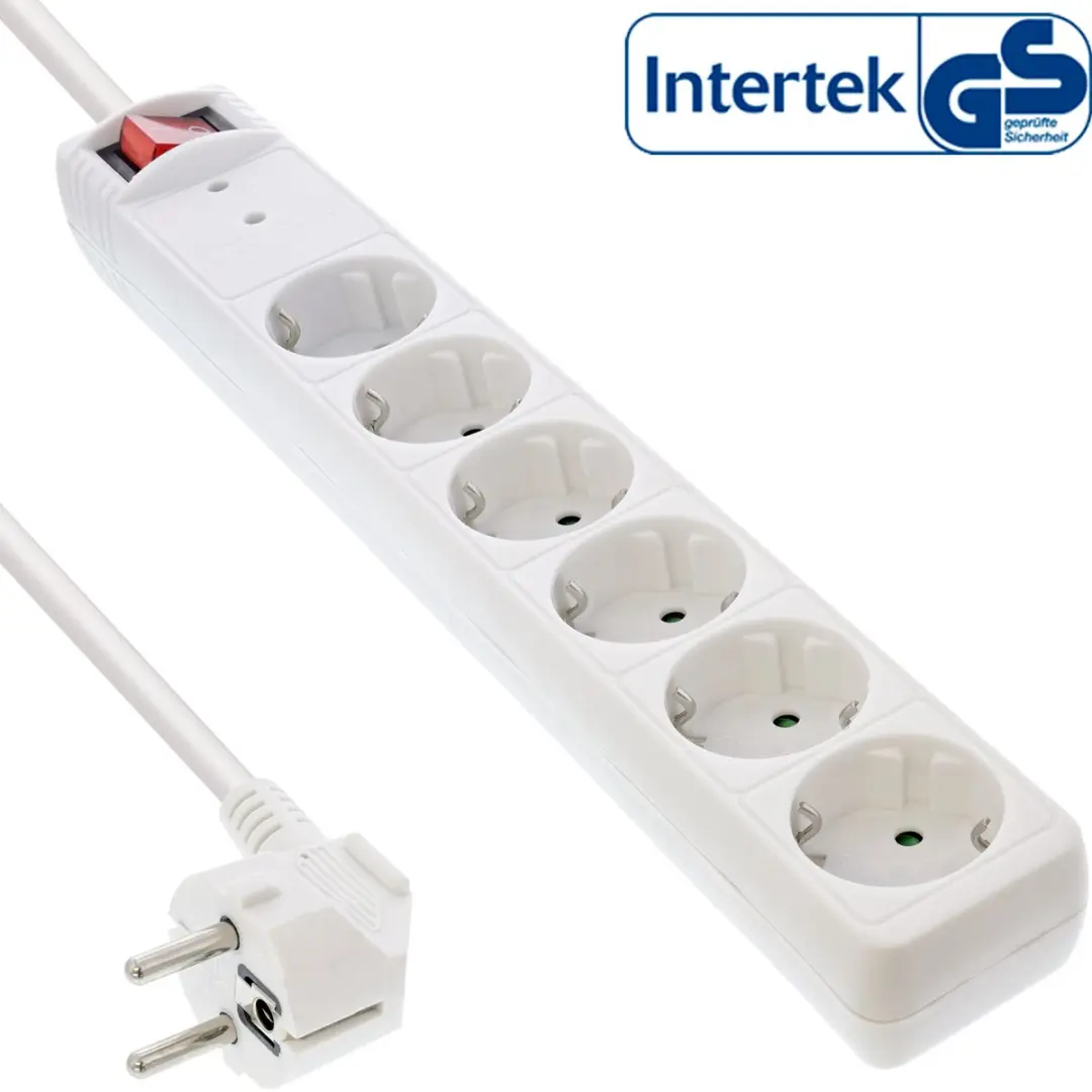 InLine Contactdoosstrook 6-voudig Wit