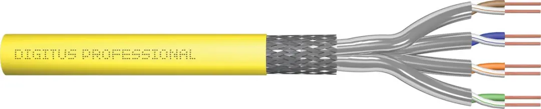 Digitus CAT7a sFTP Kabel 100m Geel - Vaste Kern