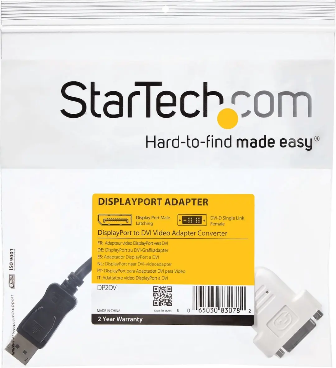 Startech DP2DVI DisplayPort naar DVI Adapter - Zwart - afbeelding 6 van 6