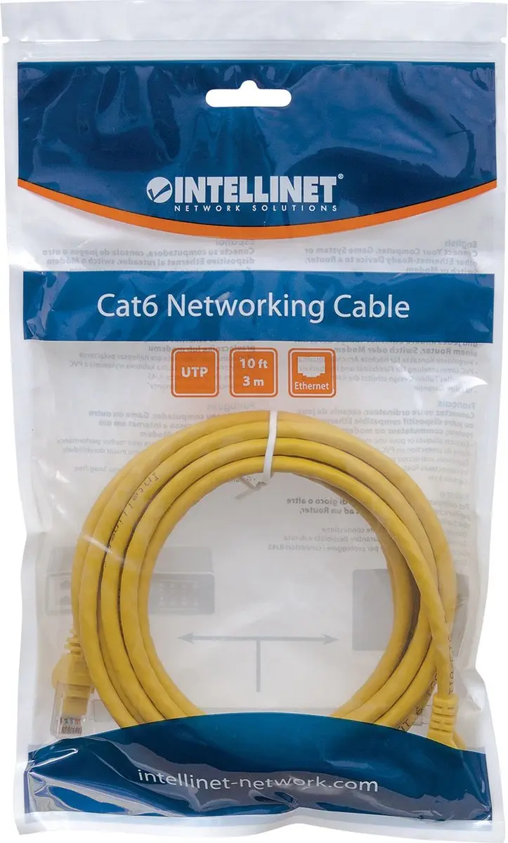 Intellinet 342407 Netwerkkabel RJ45 15m - Geel