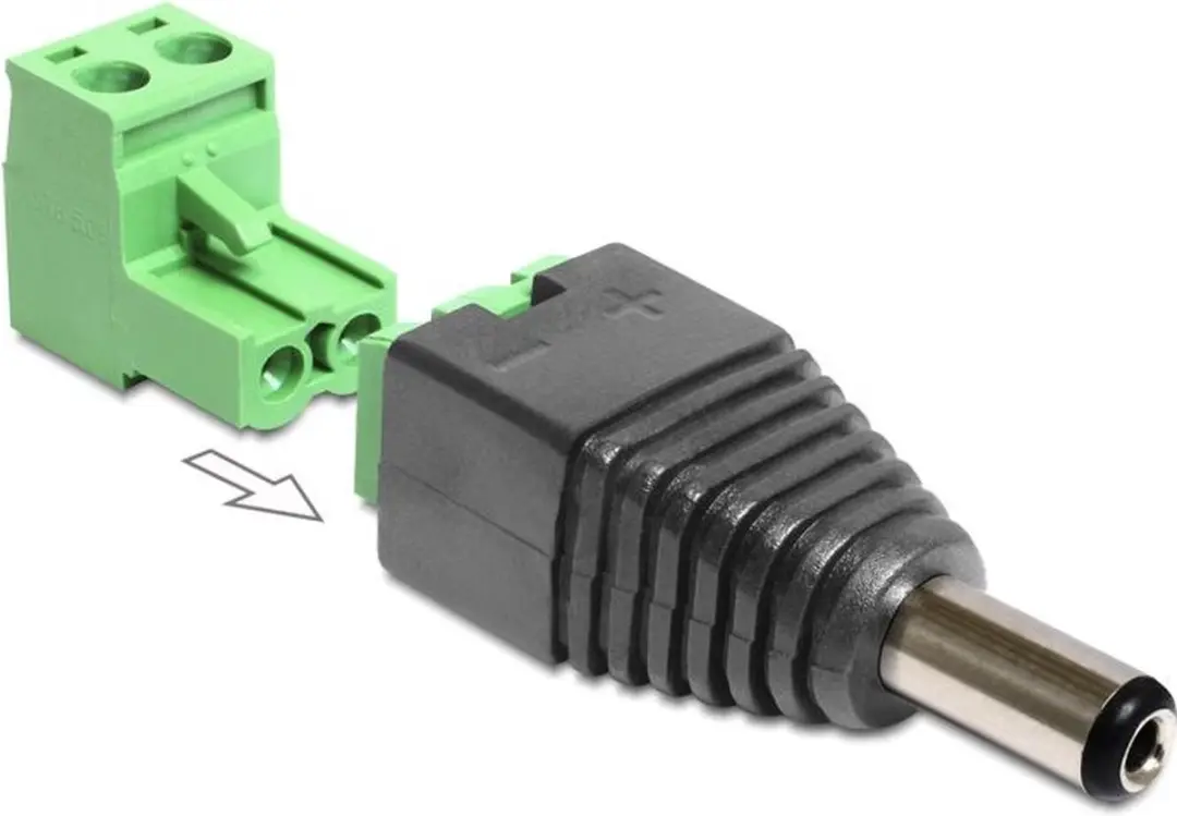 Delock Adapter DC 2,1x5,5mm Stecker-Terminalblock 2 Pin