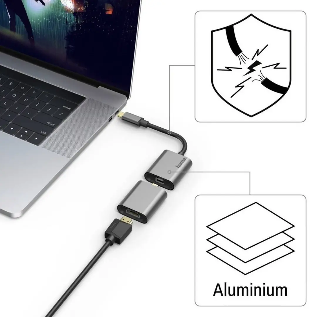 Hama Video-adapter-set 6-in-1 USB-C - Aluminium Tan