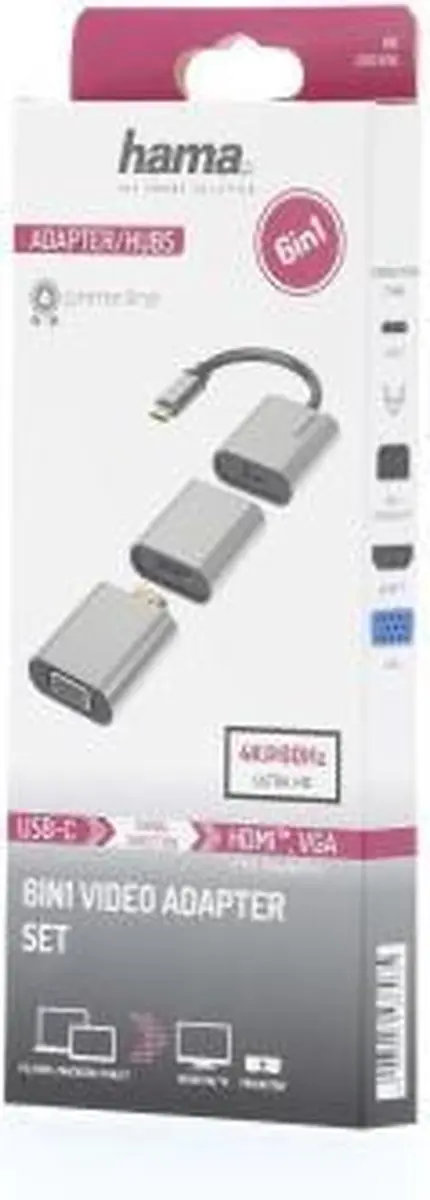 Hama Video-adapter-set 6-in-1 USB-C - Aluminium Tan