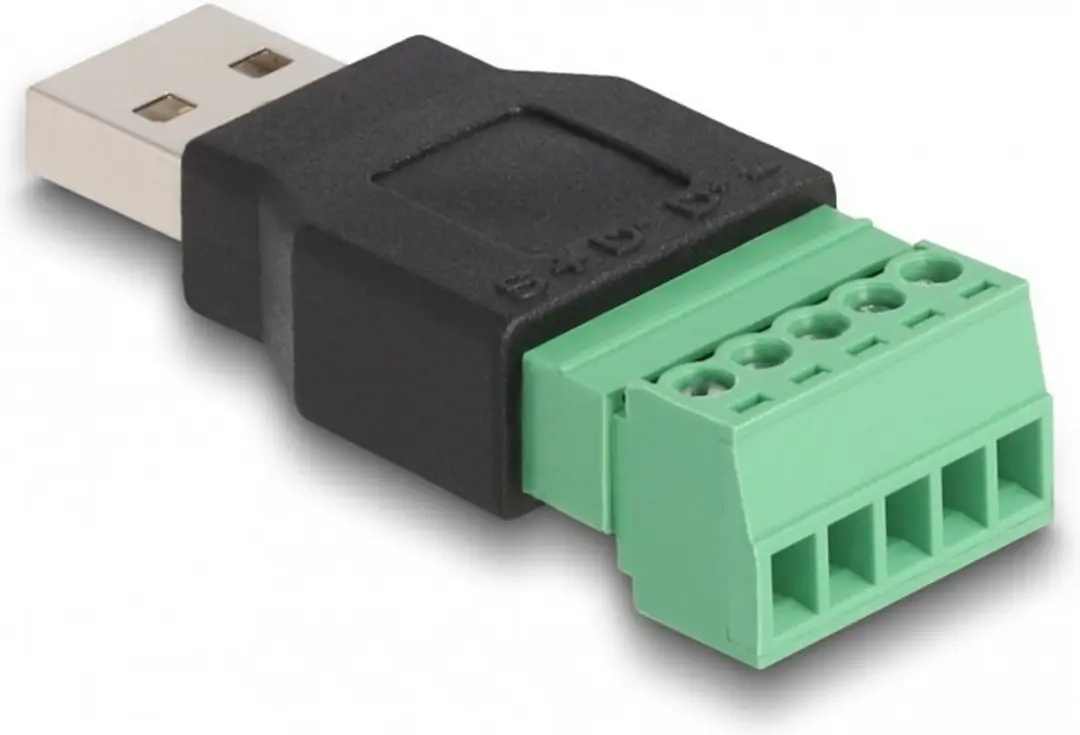 Delock USB 2.0 Type-A naar Terminalblok Adapter - Zwart/Groen