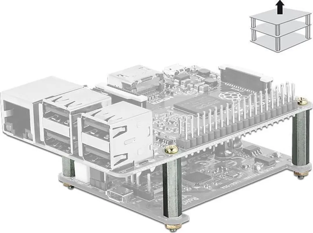 Delock Bevestigingskit 20mm Standoffs - Zilver
