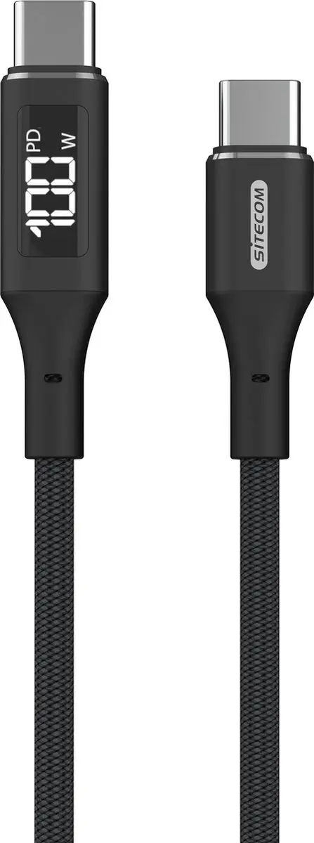 Sitecom CA-1005 USB-C Voedingskabel 100W - 1,5m - Zwart