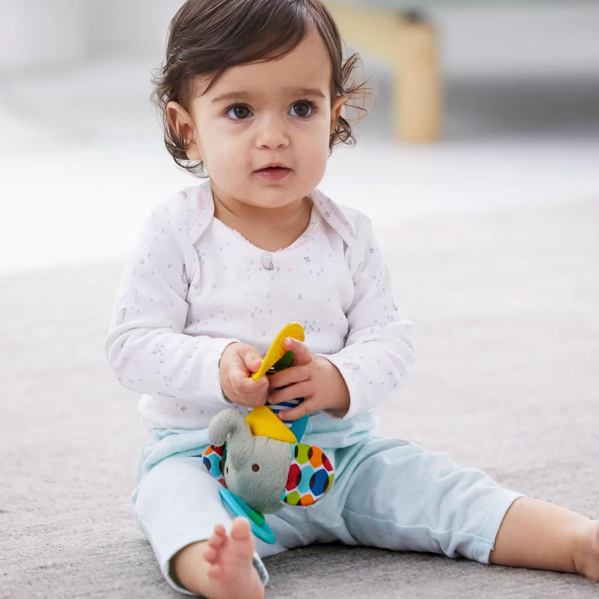 Skip Hop Bandana Buddies Chime & Teether Olifant - Multicolor