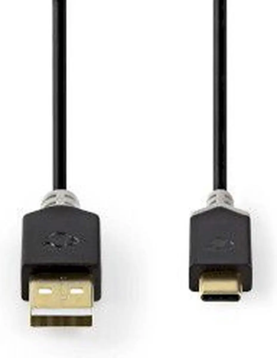 Nedis USB 2.0 USB-A naar USB-C Kabel 60W 1m - Antraciet