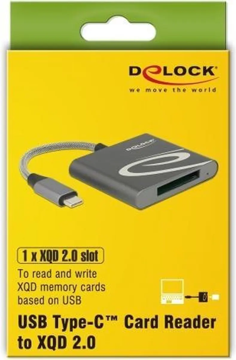 Delock 91746 USB-C Kaartlezer XQD - Antraciet
