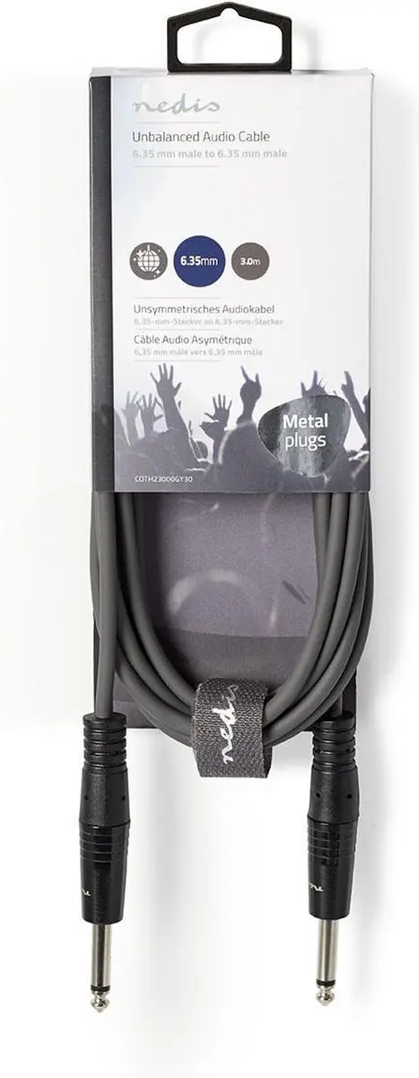 Nedis Stereo-Audiokabel 3,5mm/6,35mm - 5m - Donkergrijs
