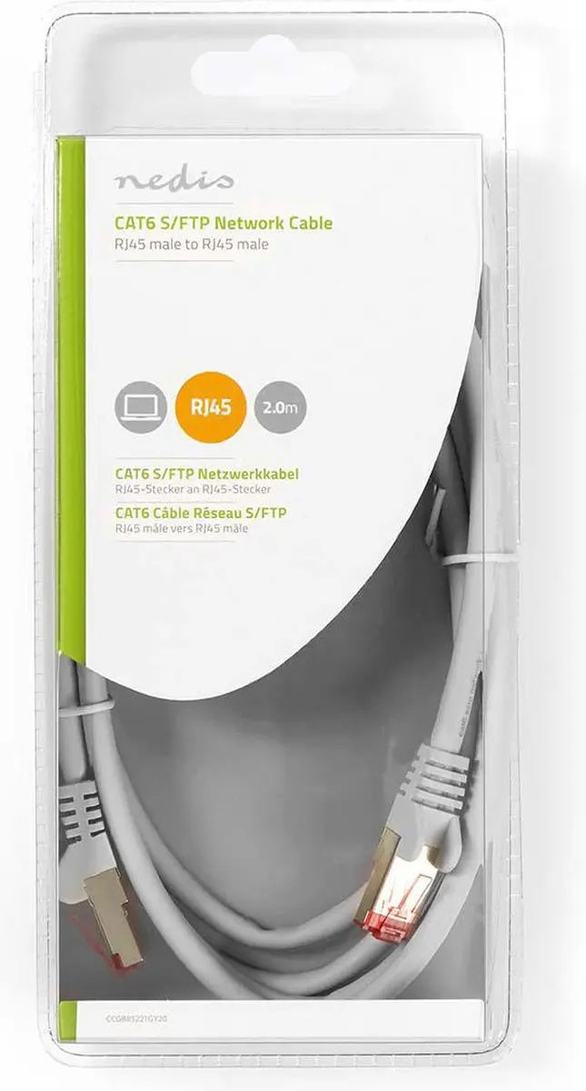Nedis CAT6 Netwerkkabel CCGL85221GY20 - 2m - Grijs