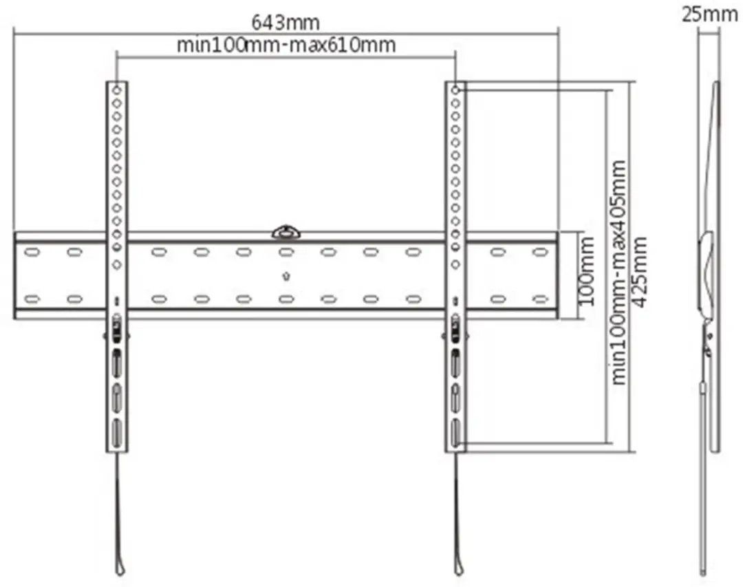 Gembird WM-70F-01 TV Muurbeugel 37'-70' - Vast - Zwart