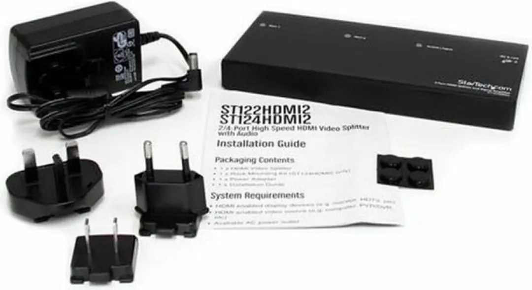 Startech ST122HDMI2 HDMI Splitter & Signaalversterker - 2 Poorten - Zwart