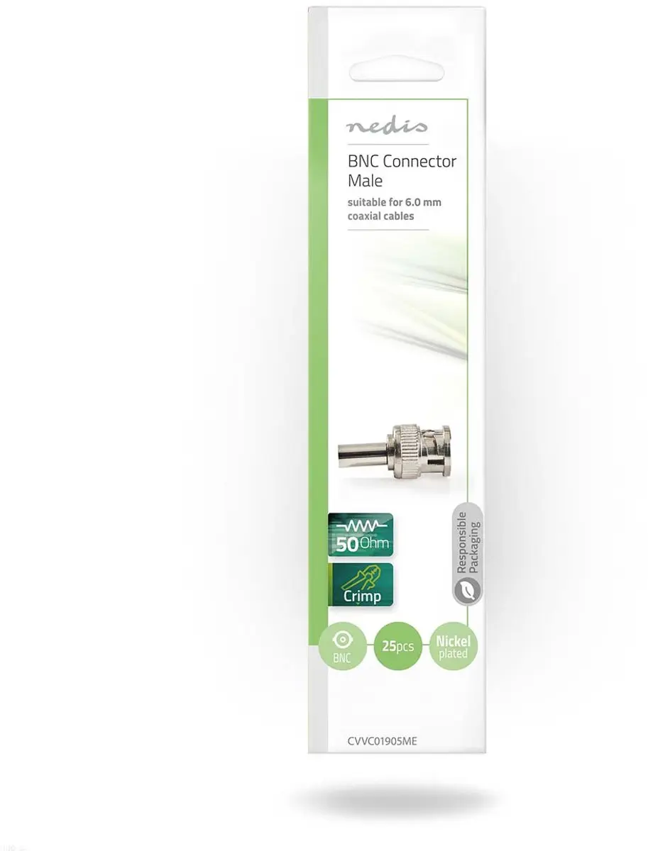 Nedis BNC-Kabelbeschermer CVVC01905ME - Recht - 25 Stuks