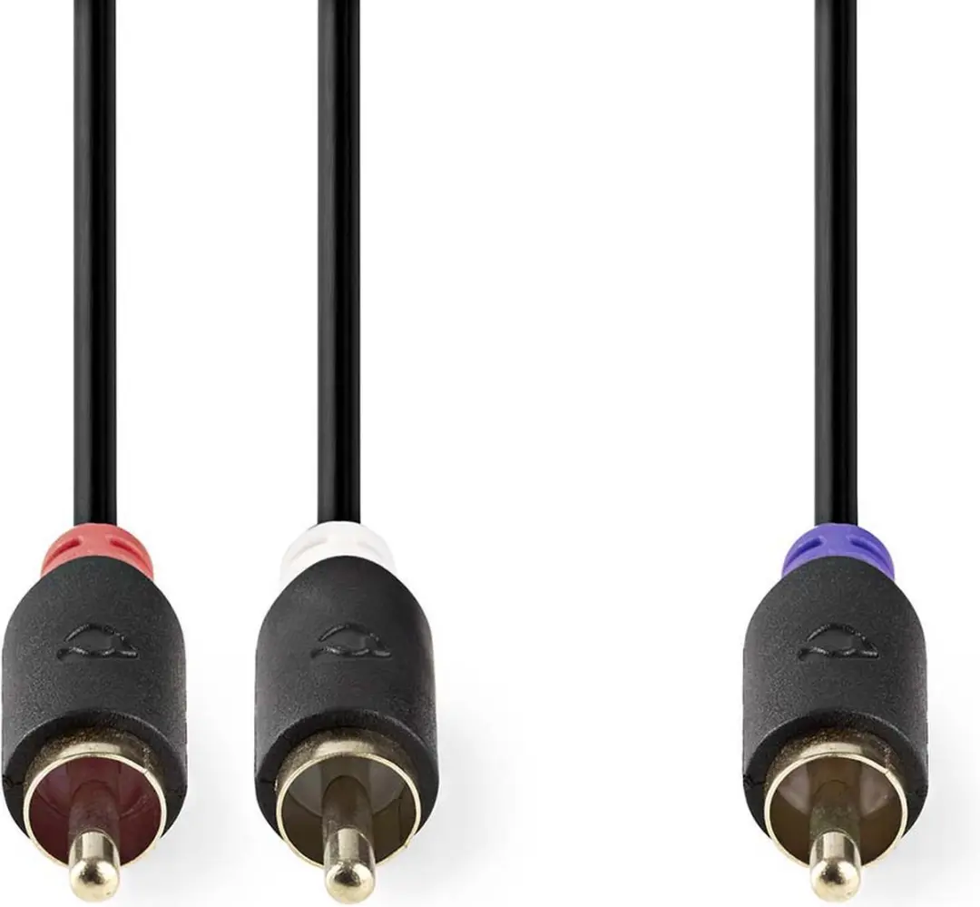 Nedis Subwooferkabel RCA Verguld 3m - Antraciet