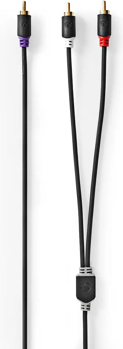 Nedis Subwooferkabel RCA Verguld 3m - Antraciet