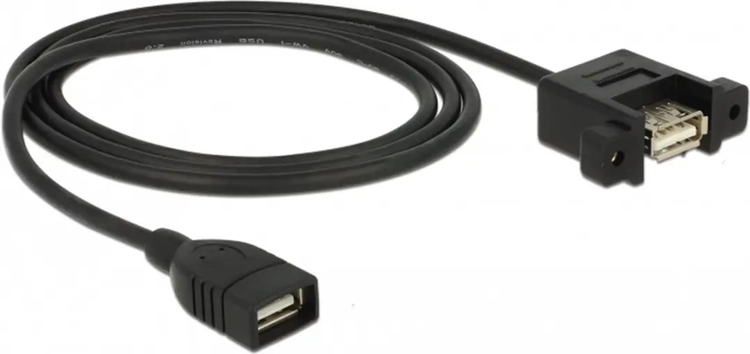 Delock USB 2.0 Kabel A naar A 1m - Zwart
