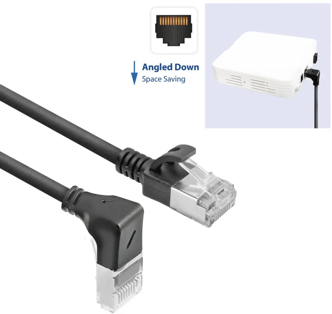ACT DA3905 Patchkabel CAT6A 5m - Zwart 90° - afbeelding 6 van 6
