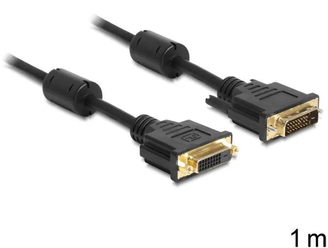 Delock DVI-D Beeldscherm Verlengkabel 1m - Zwart