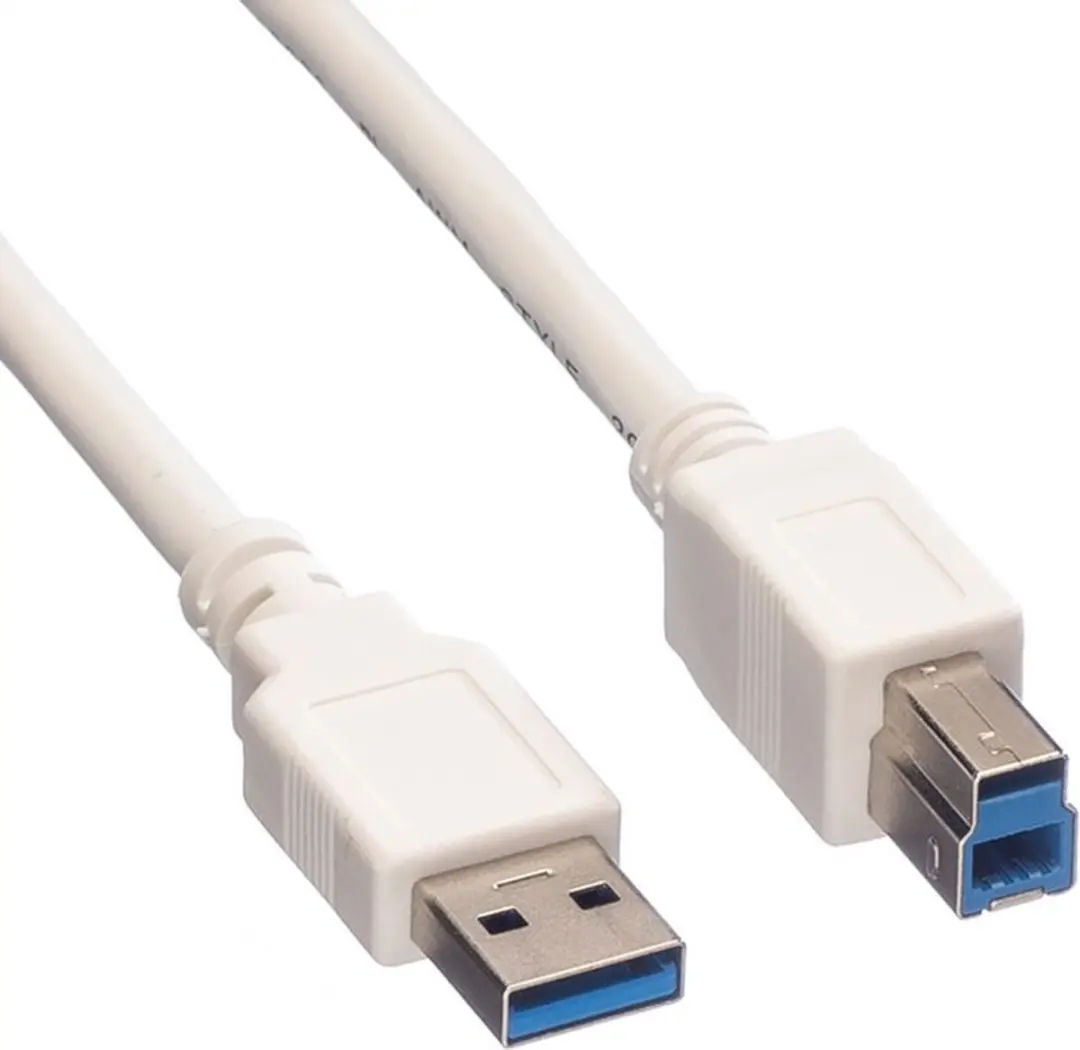 Value USB 3.2 Gen 1 Kabel A-B Wit 1,8m