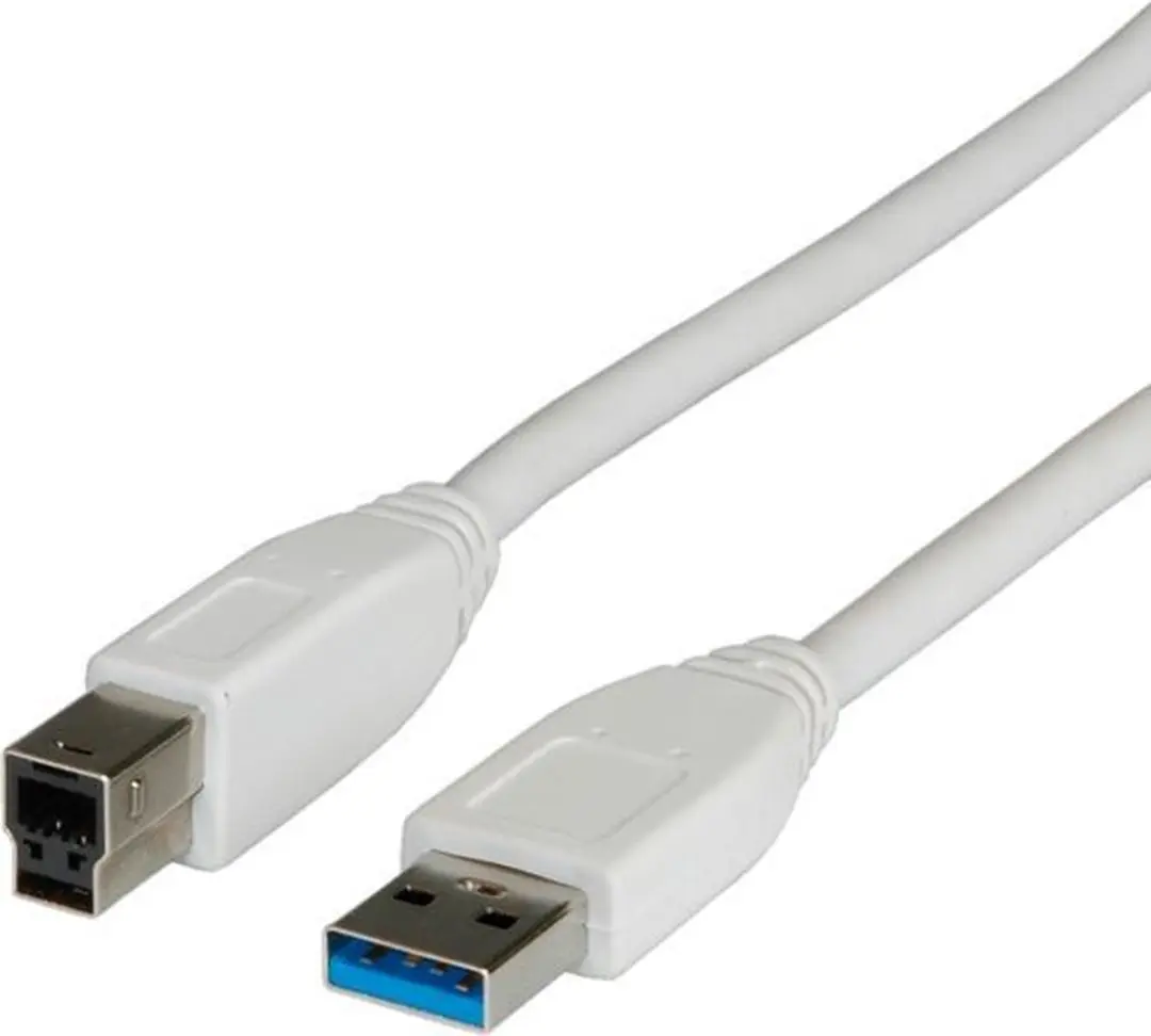Value USB 3.2 Gen 1 Kabel A-B Wit 1,8m - afbeelding 6 van 6