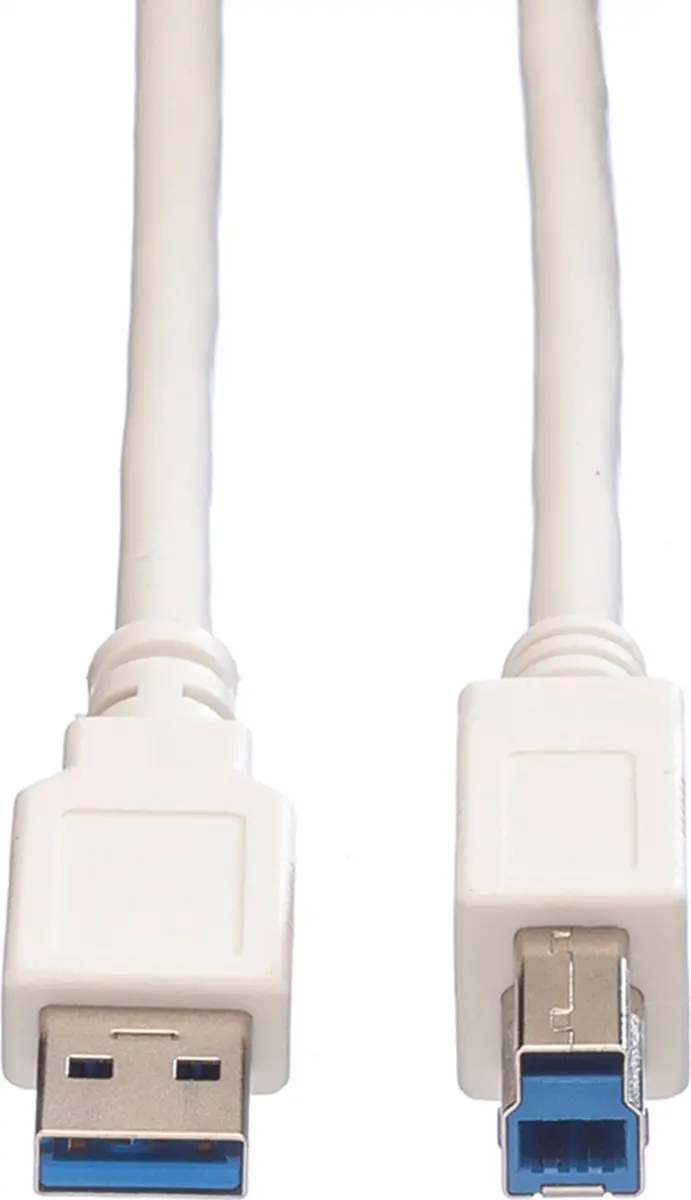 Value USB 3.2 Gen 1 Kabel A-B Wit 1,8m