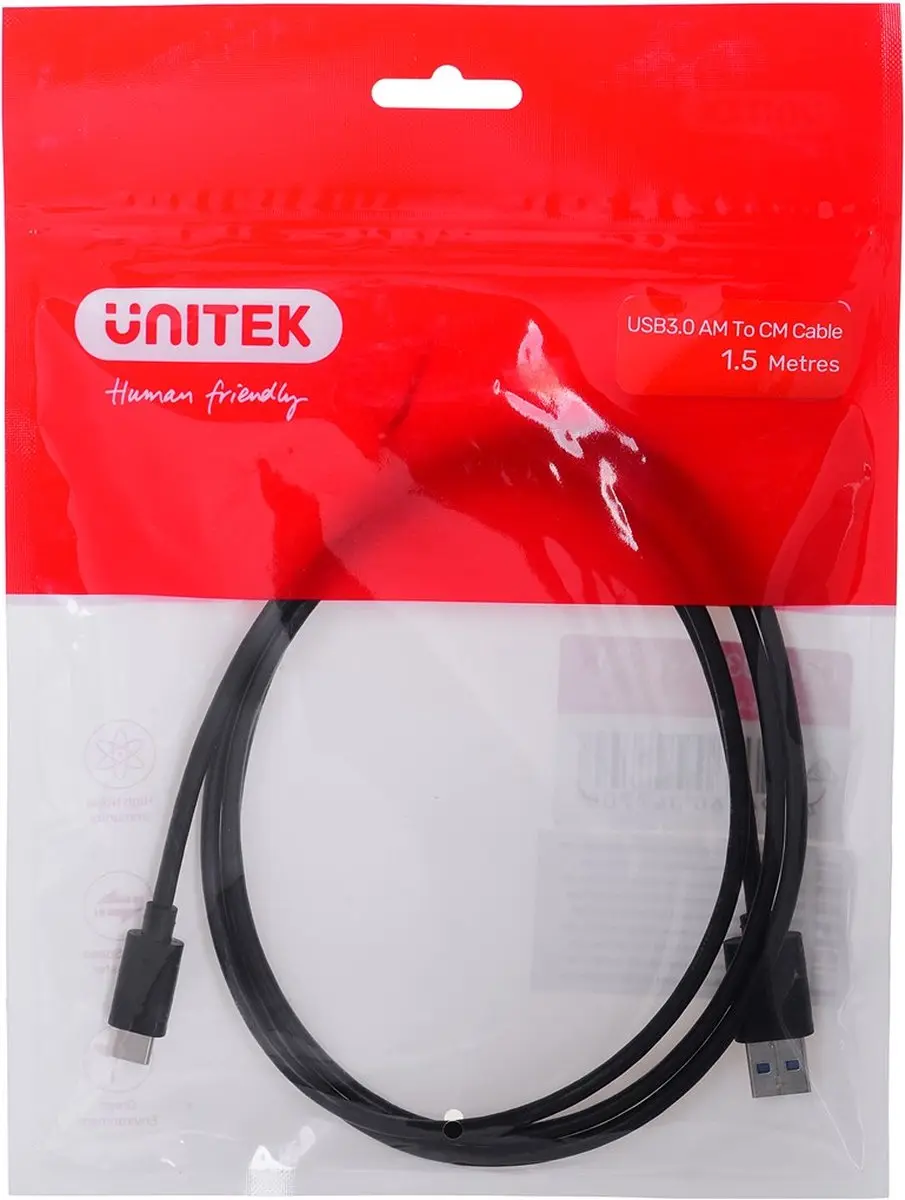 Unitek USB-C Kabel 3.1 USB-A naar USB-C 1,5m