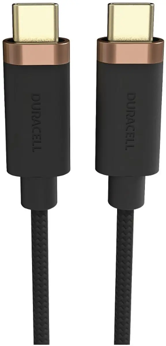 Duracell Toughened Kevlar USB-C Kabel 65W 2m - Zwart