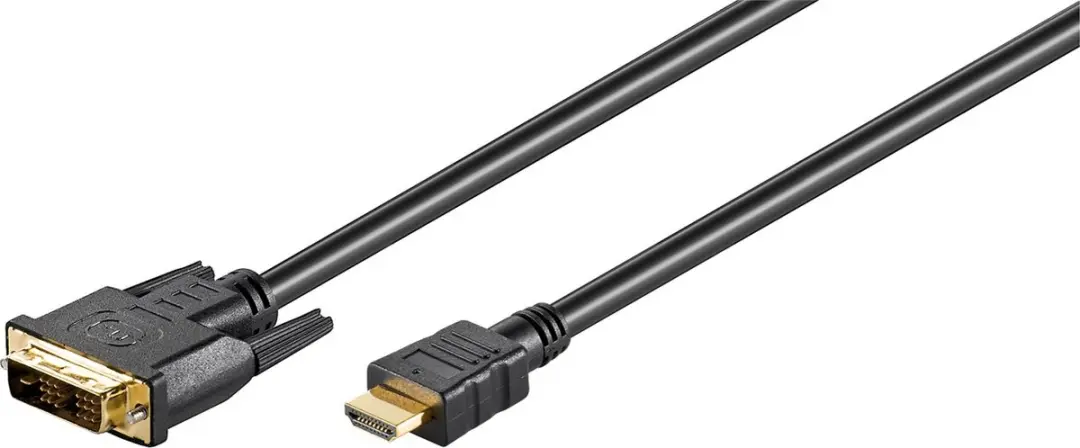 Goobay DVI-D/HDMI Vergulde Kabel - Zwart