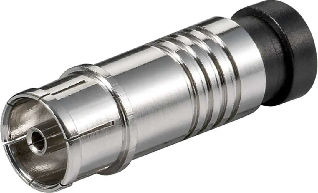 Goobay Coax IEC Compressie Connector - Grijs