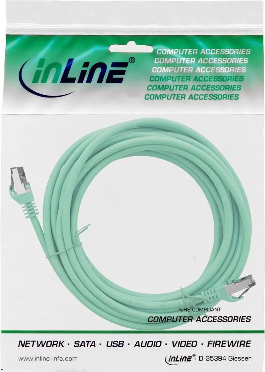 InLine S/FTP CAT8.1 Netwerkkabel 40Gbps - 7,5m - Groen