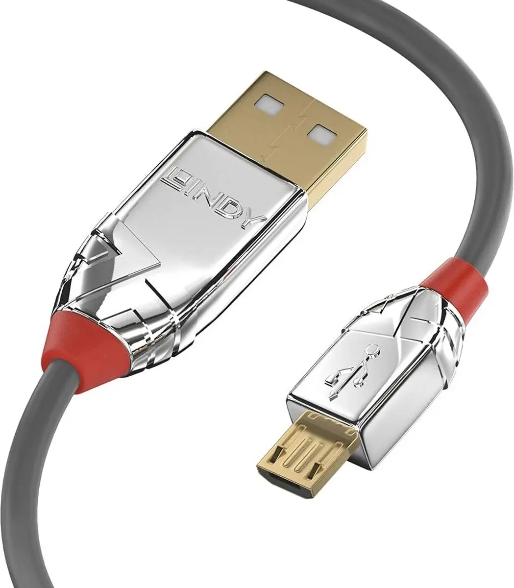 Lindy 36651 USB-kabel USB-A naar Micro-B 1m - Grijs - afbeelding 6 van 6